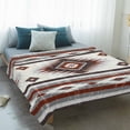 thumbnail image 4 of Red Boho Blanket Soft Cozy Warm Throw Blanket for Couch, Plush Fuzzy Flannel Fleece Blankets for Sofa, Southwestern Ethnic Aztec Retro Geometric Bed Blankets Lightweight Gifts for Women, 50"x60", 4 of 9