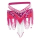 thumbnail image 5 of Falda de práctica para danza del vientre con borlas y cuentas para mujer Rosa roja, 5 of 9