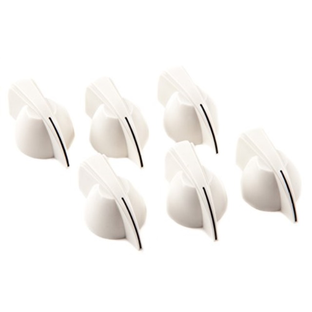 fender chicken head amp knobs, white, 6pack