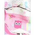 thumbnail image 3 of Owl Family 100% Hypoallergenic Cotton 3 piece Hand-Appliqued Quilt Set Bedroom Quilt Bedding Full/Queen Size Pink, 3 of 7