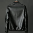 thumbnail image 5 of YLSDY Men's Casual Zip Up Slim Bomber Faux Leather Jacket Motorcycle Biker Jackets Fashion Leather Jackets Coat Black L, 5 of 9