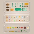 thumbnail image 4 of Lookfly 40.6 Inch Play Kitchen Set for Kids, Large Pretend Play Kitchen with Realistic Lights and Sounds, Simulation of Spray for Toddlers Girls Boys Gift, Brown, 4 of 8