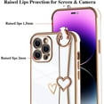 thumbnail image 3 of Compatible with iPhone 12 Pro Max Case for Women Girls,Soft TPU Cute Love Heart Plating Electroplate Wristband Bumper Holder Bling Case Slim Anti-Scratch Shockproof Luxury Case(Elegant White), 3 of 15