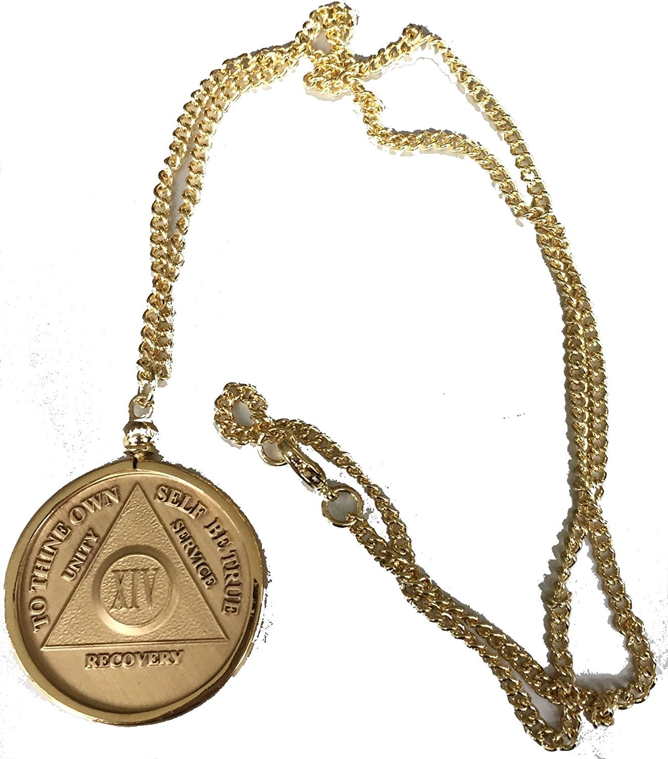 AA Medallion Chip Holder Necklace 24 18k Gold Plated –
