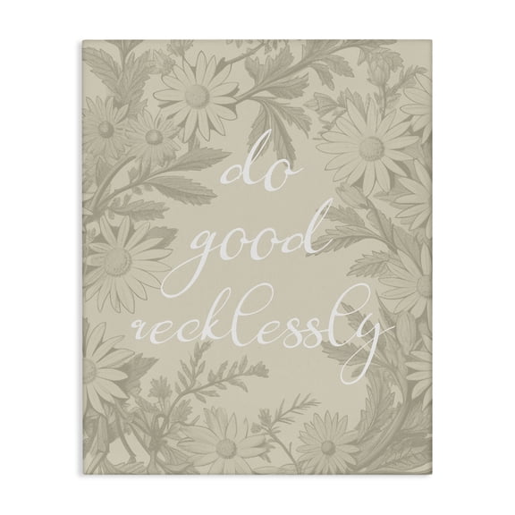 Stupell Industries Cottage Floral Do Good Recklessly Canvas Art, 16 x 20, by Lil' Rue