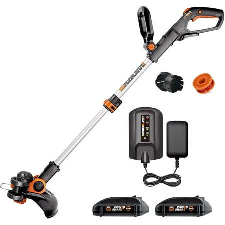 Worx WG163 12  20V Li-Ion Cordless String Trimmer & Edger w/ Batteries & Charger