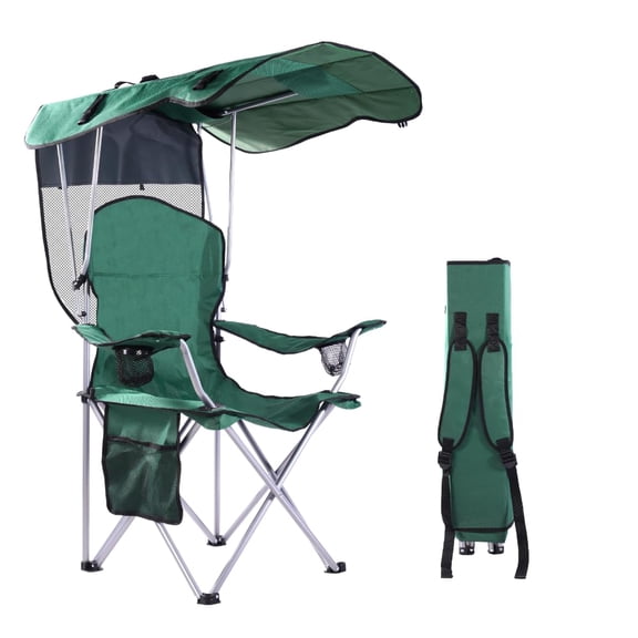 VTOY Folding Chair with Canopy Portable Chair with Shade for Outside Beach Chairs for Adults Chair with Shade Canopy Camping Chairs for Outdoors(Green))