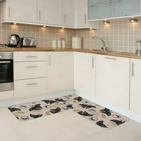 

Kitchen Mats for Floor 2 Piece - Ramadan Moth Anti Fatigue Mats for Kitchen Floor Kitchen Rugs Non Slip Washable Mat for Home Kitchen Decor