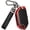 Red, variant on Key Fob Cover Compatible with Kia Telluride Sorento K4 K5 EV5 Sportage Carnival GT-Line Soft TPU Leather Keychain Case Holder Protector,Black