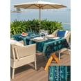 thumbnail image 5 of Outdoor Tablecloth with Umbrella Hole for Patio/Picnic/Party/Camping, Teal Starfish Coastal Waterproof Table Cloth Rectangle Table Cover Washable, Nautical Coral Shell Ocean Summer Beach (60"x 84"), 5 of 8