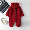 thumbnail image 5 of kladzum Newborn Boys Girls Dinosaur Outfits Infant Onesies Hoodie Romper Jumpsuit Pajamas Set, Rompers( Red, 3-6 Months ), 5 of 9