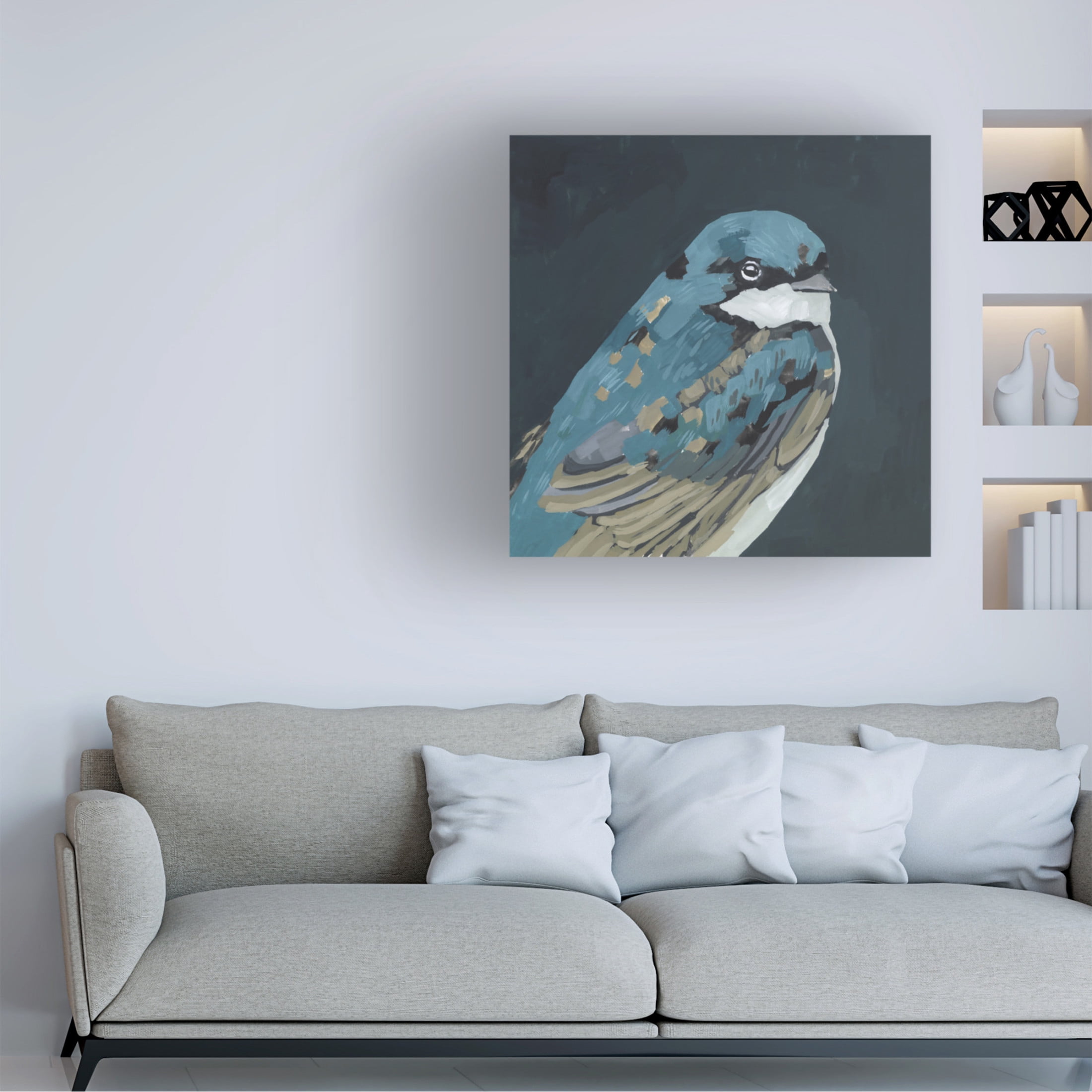 Canvas Wall Art - Melissa Wang 'Vivid Bird II' Wall Art for Living Room, Bedroom, or Office Décor by Trademark Fine Art - 24 x 24 Inches