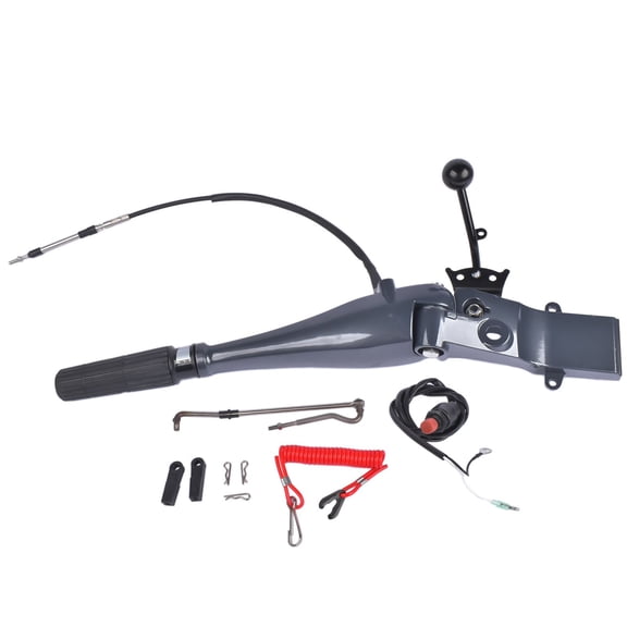 Yamaha Outboard Steering Tiller Handle Assembly - 697-W0084-00-4D; 663-42111; 2T 69D Enduro E60HMHD 48HP/55HP Motor Control Handle