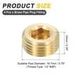 thumbnail image 2 of 4Pcs Brass Pipe Plug Fitting, 1/2" BSP Male Internal Hex Thread Socket Pipe Plug, 2 of 6