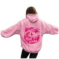 thumbnail image 4 of larppty Puff Graphic Oversized Hoodies for Women Teen Girls Kids Trendy Cute Preppy Sweatshirt Long Sleeve Y2K Tops with Pockets Pink, XL, 4 of 6