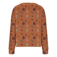 thumbnail image 3 of Puntoco Chaqueta De Punto Informal Con Estampado De Hojas Para Mujer, Chaqueta Con Botones, Abrigo De Felpa, Para Otoño E Invierno, 3 of 4