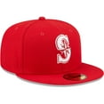 thumbnail image 3 of Men's New Era Red Seattle Mariners White Logo 59FIFTY Fitted Hat, 3 of 5