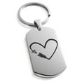 thumbnail image 1 of Stainless Steel Love Arrow Heart Engraved Dog Tag Keychain Keyring, 1 of 1