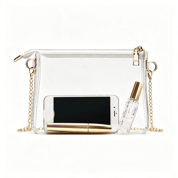 AOMRCOL Clear Purse for Women - Stadium Approved Small Crossbody Bag with Zipper,Clear Stadium Bag for Concerts,Sports Clear Purse