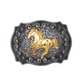 thumbnail image 1 of Hebilla de cinturón Hombres Western Vintage Simple Tangcao Patrón Cuerno largo Fácil de combinar Aleación Resistente al desgaste Hebilla de cuerno largo Cinturones para hombre Running Mustang Inevent AP004531-03, 1 of 6