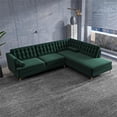 thumbnail image 2 of Castle Modern Pillow Back Velvet Right-Facing Upholstered Sectional in Green, 2 of 5
