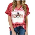thumbnail image 2 of Fiudx Ofertas Relámpago Top de Manga Corta con Estampado Degradado para Mujer, Top Sexy de Verano con Cuello En V y Estampado Regular para El Día Del Mes, 2 of 6