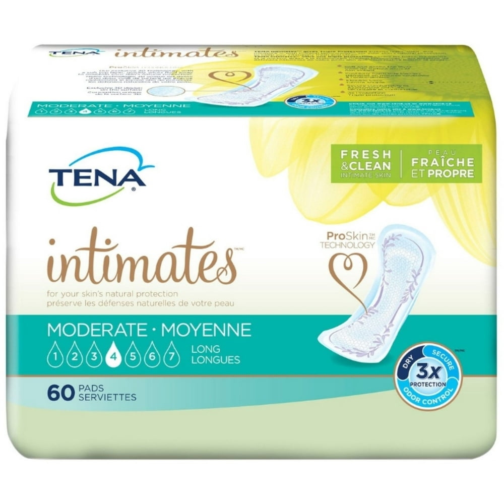 2 Pack TENA Moderate Long Incontinence Pad, 60 ea