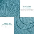 thumbnail image 5 of Oversized King Bedspread Lagoon 128x120 Extra Wide, Ultrasonic Coverlet Bedding Set, Lightweight Thin Comforter, Reversible, 4 Piece, 100% Microfiber, King/Cal King, Lagoon, 5 of 6