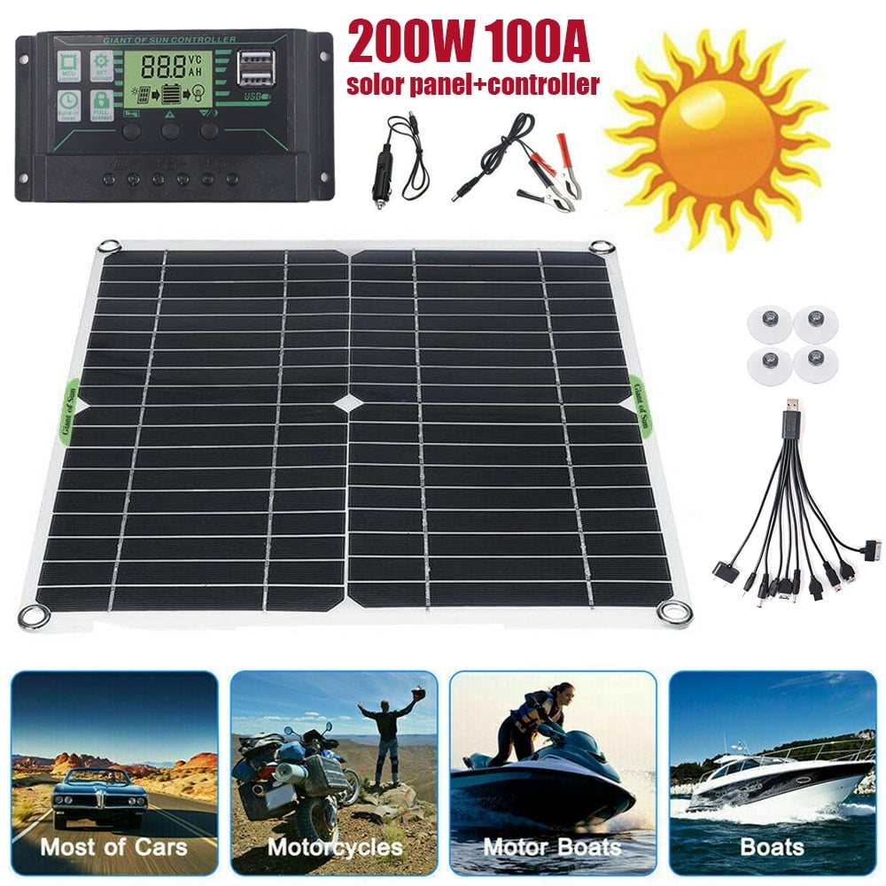 Onemayship 200W Solar Panel Kit 100A 12V Battery Charger Controller Caravan Boat Outdoor
