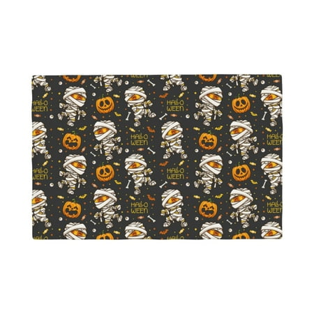 

Placemats Set of 6 cute pumpkins halloween funny Place mats for Dining Table Indoor/Outdoor Cute Heat Resistant Washable Table Mats(18 x 12 )
