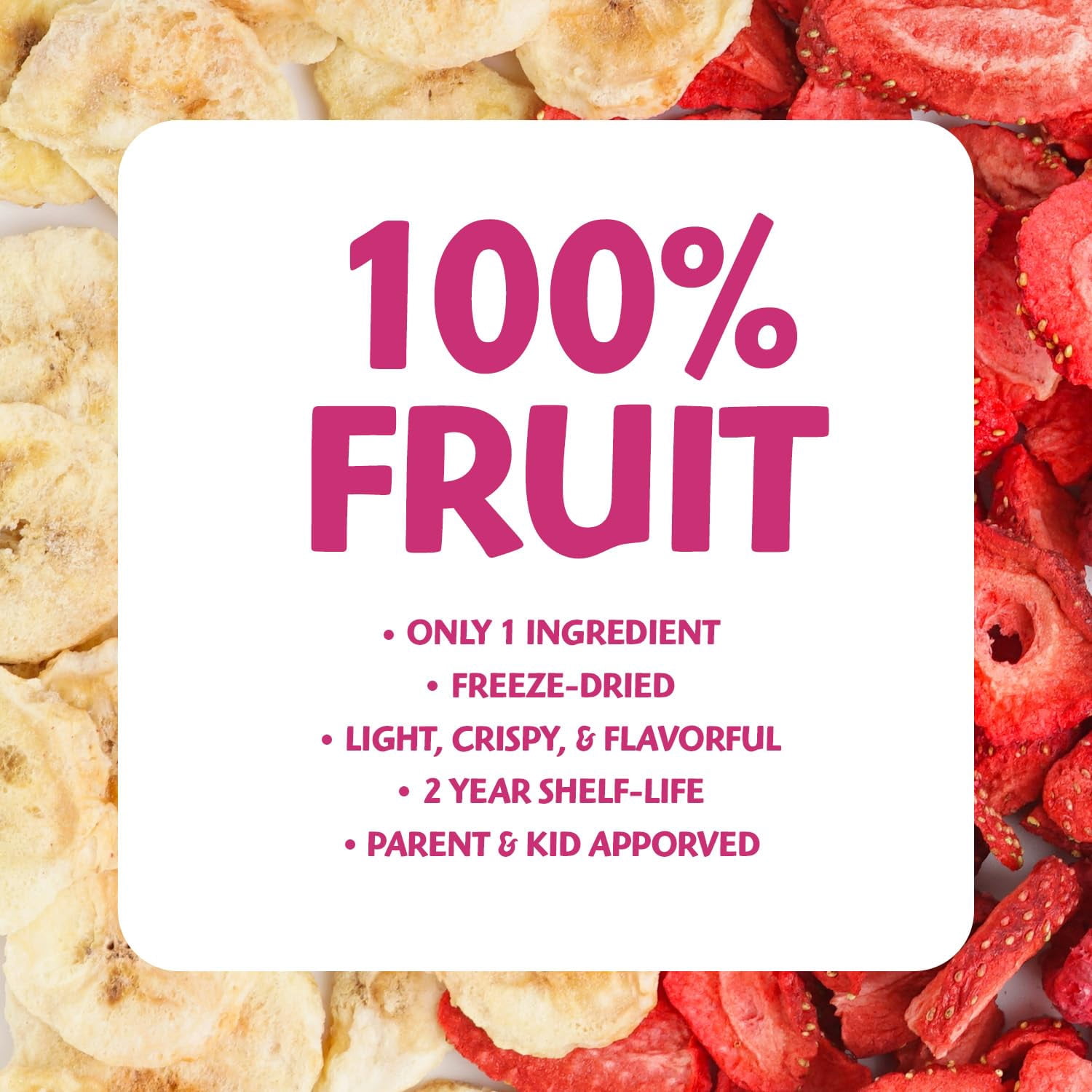 Brothers All Natural Freeze Dried Fruit Crisps, Banana Strawberry, 0.42 Oz (Pack of 12), Made with 100% Fruit, Gluten Free, Soy Free, Vegan, Healthy Snack, Lunch Box Ready