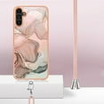 thumbnail image 3 of Mantto for Samsung Galaxy A35 Case, with Lanyard Adjustable Strap, Marble Pattern Soft TPU Bumper Hard PC Back Shockproof Protective Glossy Stylish Durable Phone Case for Women Girls,Rosegold, 3 of 7