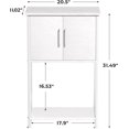 thumbnail image 2 of 5-10 Gallon Fish Tank Stand, Metal Double Aquarium Stand with Cabinet for Fish Tank Accessories Storage, Heavy Duty 20.5" L* 11.02" W Tabletop, 500LBS Capacity White, 2 of 8