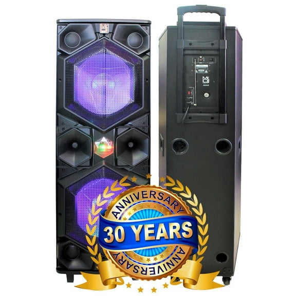 MR DJ VEGAS Double 15" Bluetooth Speaker <br/>Professional Dual 15" 3-Way Full-Range Powered/Active DJ PA Multipurpose Live Sound Bluetooth Loudspeaker