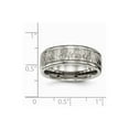 thumbnail image 6 of Titanium Polished With Satin Hammered Center Grooved Ring Size: 9; for Adults and Teens; for Women and Men, 6 of 6