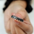 thumbnail image 3 of Rosec Jewels 4.75 CT Octagon and Oval Cut Black Onyx Half Eternity Ring for Women, 14K Rose Gold, US 7.50, 3 of 7