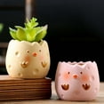 thumbnail image 2 of 2PCS Chicken Planter Ceramic Cute Flower Pot Cartoon Chick Planter Succulent Pot for Indoor Outdoor Home Garden Decoration (Egg Shape), 2 of 4