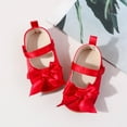 thumbnail image 4 of Quealent Baby Girls Mary Jane Shoes First Walker Cirb Dress Shoes with Bownot Non Slip Soft Sole PU Leather Toddler Red for Size 6, 4 of 9