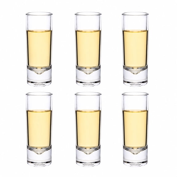 Juego 6 Vasos Tequileros Acrílico 55 ml Transparente