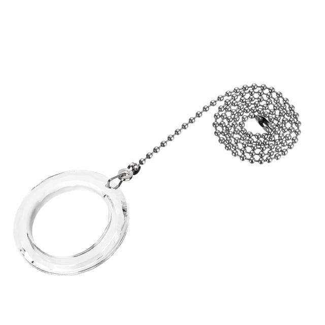 Accesorios de iluminación para ventiladores Uxcell de 20" con acabado en níquel, cadena de tirón de 50 mm con círculo de cristal claro