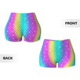 thumbnail image 5 of Vsdgher Rainbow Scales2 print Workout Shorts for Women Seamless Soft Smooth Gym Yoga Scrunch Active Exercise Fitness Shorts, 5 of 8