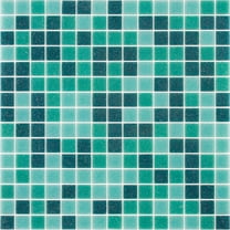 Mingles 12 in. x 12 in. Glossy Persian Green Glass Mosaic Wall and Floor Tile (20 sq. ft./case) (20-pack)