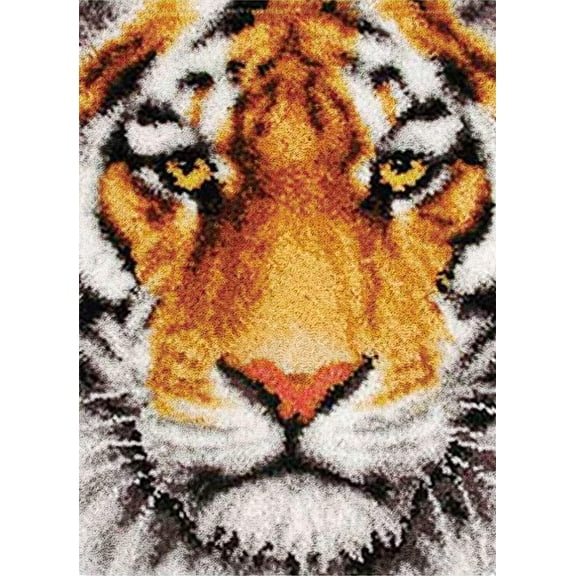 ShowNiceArt Latch Hook Kits for Adults, Tiger | DIY Color Handmade Tapestry for Home Decoration Festival Gift 62×42cm/24.4*16.5in