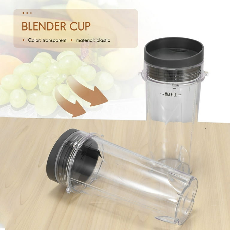 Enbizio Replacement Part for Ninja Blender Cups Single Serve 16 Ounce Cup Set with 2 Sip Lids for BL770 BL780 BL660 Professional (2 Pack)