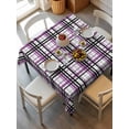 thumbnail image 6 of Purple Black Plaid Table Cloth, Farmhouse Purple Black Checkered Waterproof Tablecloth for Square Tables, Reusable Washable Fabric Table Cover for Restaurant Kitchen Dining Tables 60"x60", 6 of 6