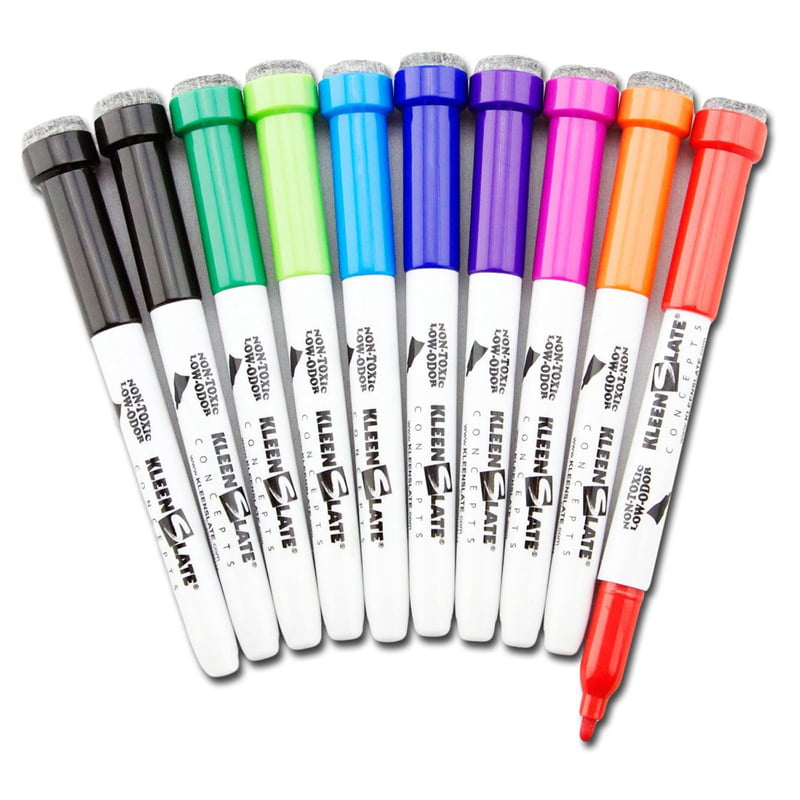Kleenslate Cocepts 4 Pk Attachable Erasers For Dry Erase Large Barrel Marker 