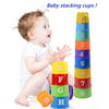 Cosyitems 9packs Early Educational Baby Stacking Cups Set, Perfect Christmas Gifts Toys Colorful Stack cups for Kids Children Baby Toddlers