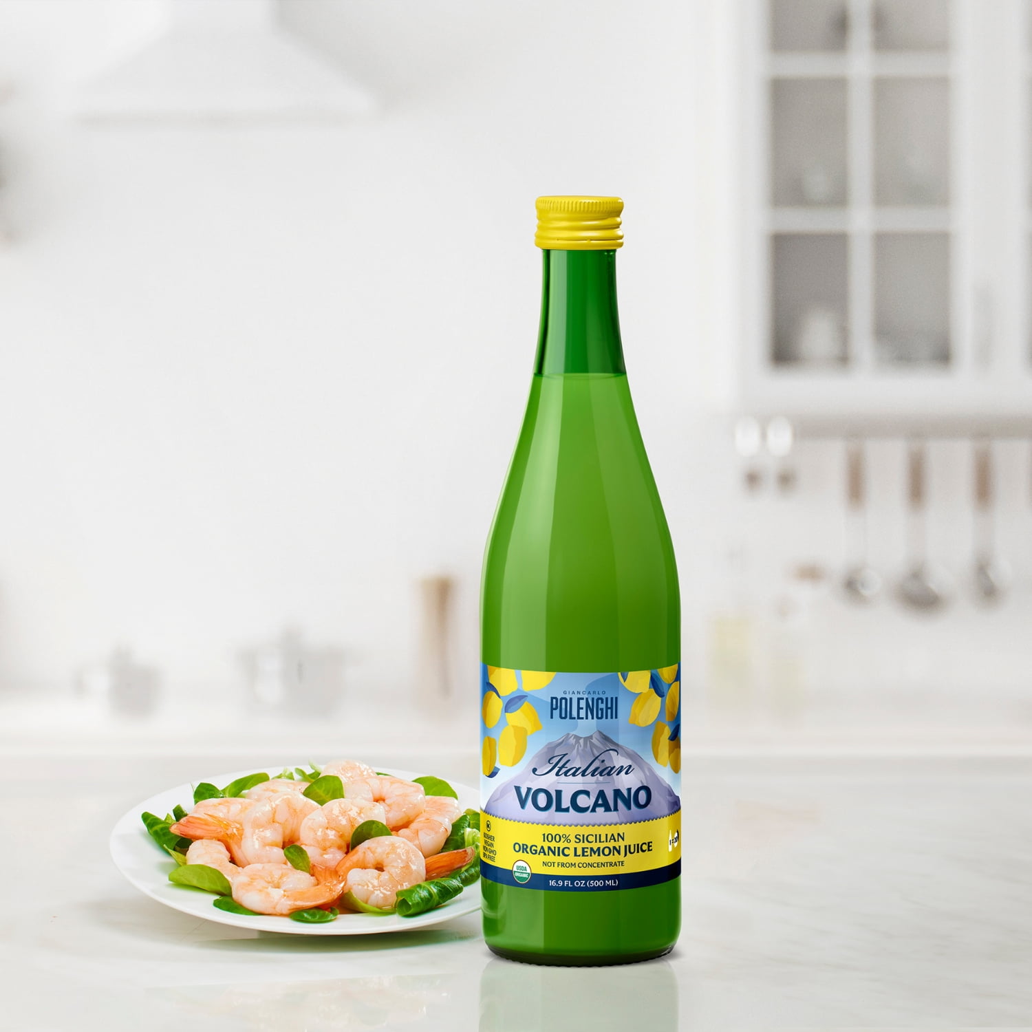 Italian Volcano Organic Lemon Juice, 500ml (Pack of 2)