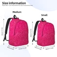 thumbnail image 2 of Disketp Rose Red Glitter Mochila de Lona Estampada, Mochila Escolar de Viaje Ligera para Estudiantes y Portátil-Small, 2 of 5