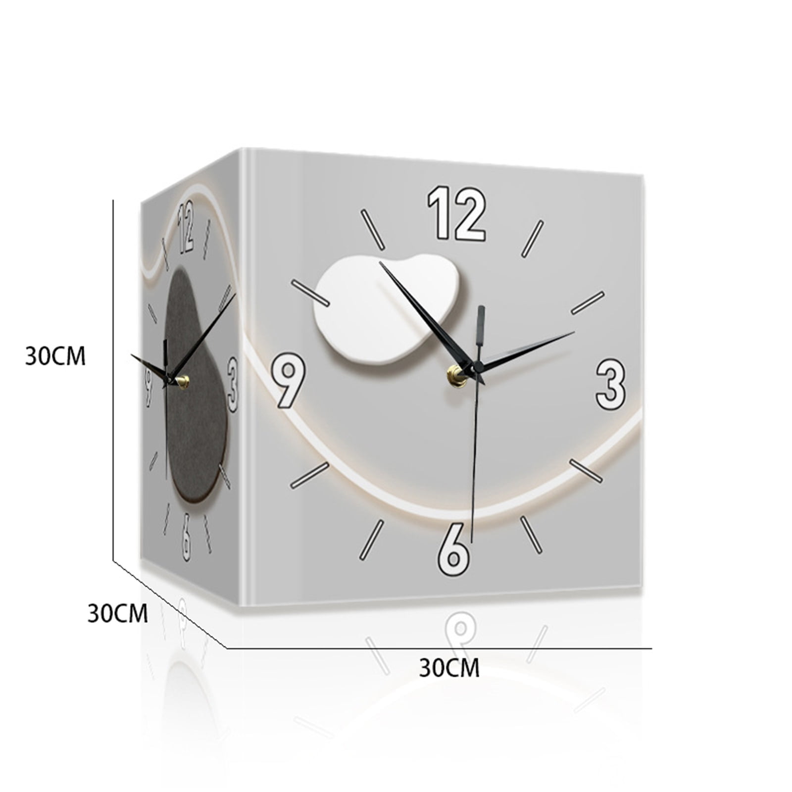 Creative Clock Wall Lamp, Modern Double Sided Corner Clock, Modern Wall Decor for Bedroom, Living Room